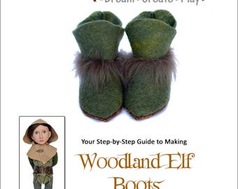 Woodland Elf Doll Boots Costume Sewing Pattern, Fits A Girl for All Time dolls, Digital PDF Instant Download