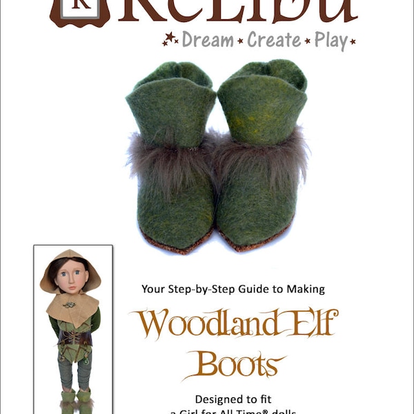 Woodland Elf Boots designed to fit A Girl for All Time dolls