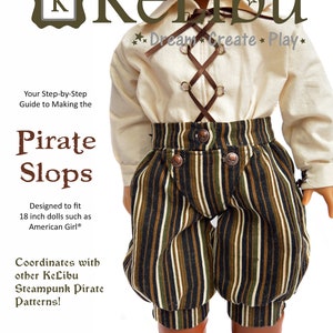 Steampunk Pirate Slops Sewing Pattern, Fits 18 inch Dolls, Digital PDF Instant Download