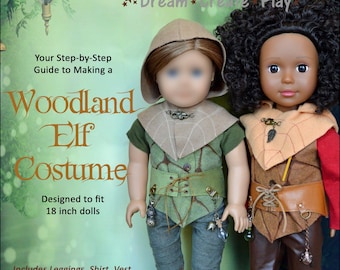 Woodland Elf Costume Sewing Pattern, Fits 18 Inch Dolls, Digital PDF Instant Download