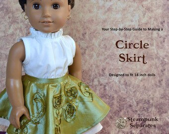 Steampunk Circle Skirt for 18 inch dolls