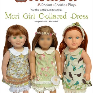 Collared Dress Mori Girl Style, Fits 18 Inch Dolls, Digital PDF Instant Download