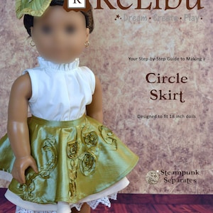 Steampunk Circle Skirt Doll Sewing Pattern, Fits 18 Inch Dolls, Digital PDF Instant Download