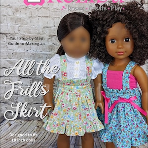 Doll Skirt Sewing Pattern, Fits 18 Inch Dolls, Digital PDF Download