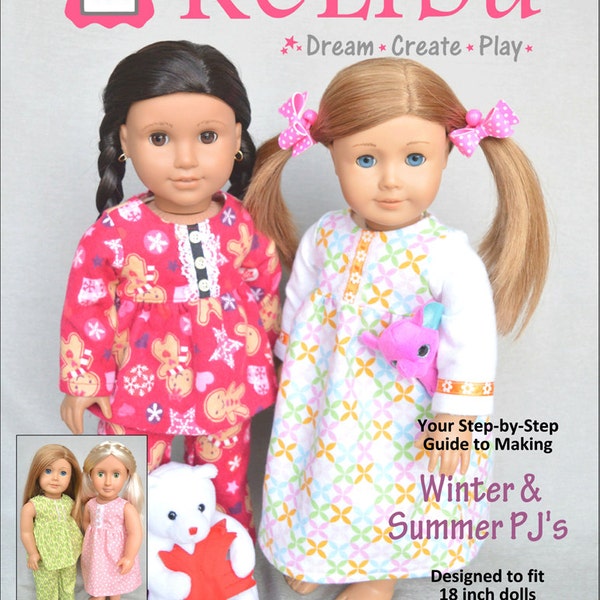 Winter & Summer PJ's for 18 inch dolls - PDF