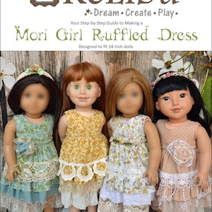 Ruffled Doll Dress Sewing Pattern, Mori Girl, Fits 18 Inch Dolls, Digital PDF Instant Download