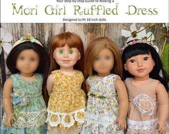 Ruffled Doll Dress Sewing Pattern, Mori Girl, Fits 18 Inch Dolls, Digital PDF Instant Download