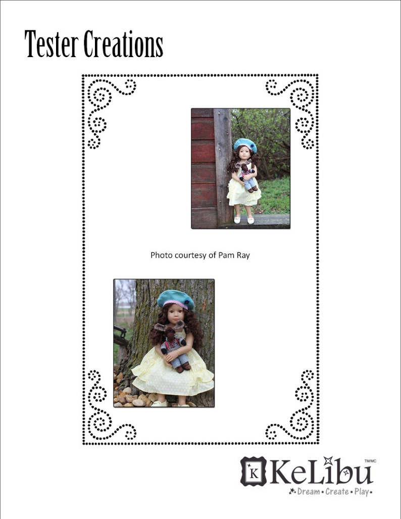 Beret Doll Clothes Pattern for 16 to 20 Inch Sim Dolls PDF image 5