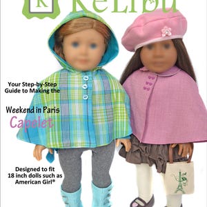 Capelet Doll Clothes Sewing Pattern, Fits 18 Inch Dolls, Digital PDF instant Download