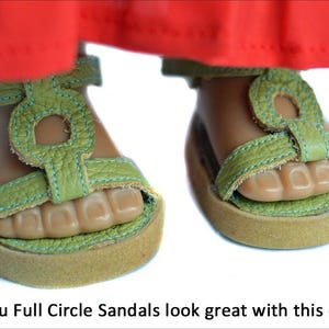 A close up of KeLibu Full Circle Sandals. This pattern coordinates with the Fortune Teller costume.
