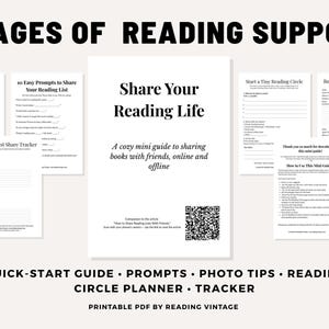 Share Your Reading Life Printable • Cozy Reader Guide PDF • Book Photo Tips • Reading Prompts • Reading Circle Planner • Book Lovers Gift