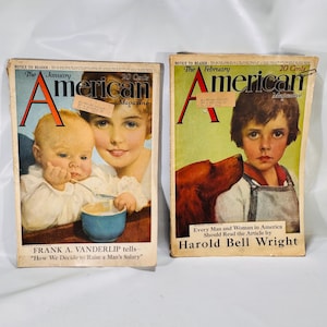 The American Magazine (January 1919 & February 1918) – Vintage Illustrated Magazine, Historical Journalism, Early 20th Century Literature