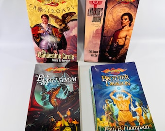 Dragonlance Fantasy Paperback Book Lot of 4 | Wizards of the Coast 2000-2003 | Crossroads Barbarians Ergoth