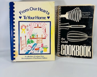 Community Cookbooks Bundle 1972 1986 – Southwest Airlines & Valparaiso University Guild, Vintage Spiral/Comb, Recipes  Notes