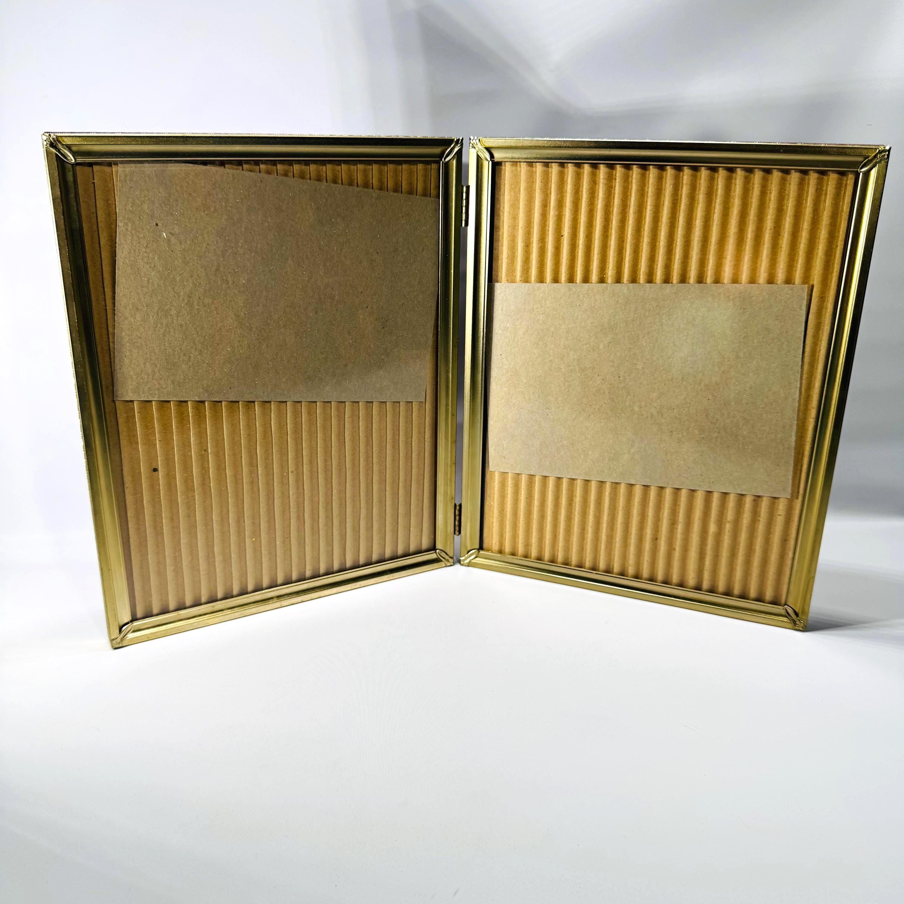 Vintage Hinged Double Picture Frame Holds Two 8x10 Photos, Gold Tone ...