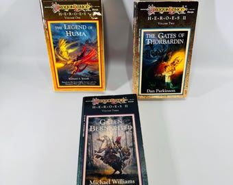 Dragonlance Heroes Paperback Bundle | TSR Vintage Fantasy Books | 1988 1990 Dungeons & Dragons Tie-In