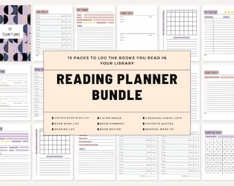 Reading Planner Bundle Journal Track Reading Life Templates Log Wish Lists Book Reviews Quotes Goals & More Printable PDF Organizer
