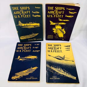 Vintage Naval History Books - Fahey&#39;s Ships and Aircraft of U.S. Fleet WWII Paperbacks 1944–1958 Military Collectibles