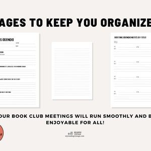 Book Club Printable Meeting Agenda & Meeting Agenda by Title Track Follow Outline to Lead Discussion with Confidence PDF Letter Planner image 5