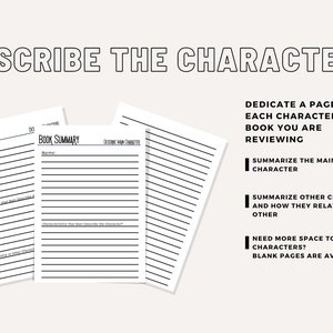 Book Review & Summary Template System Basic Writing Prompts for Book ...