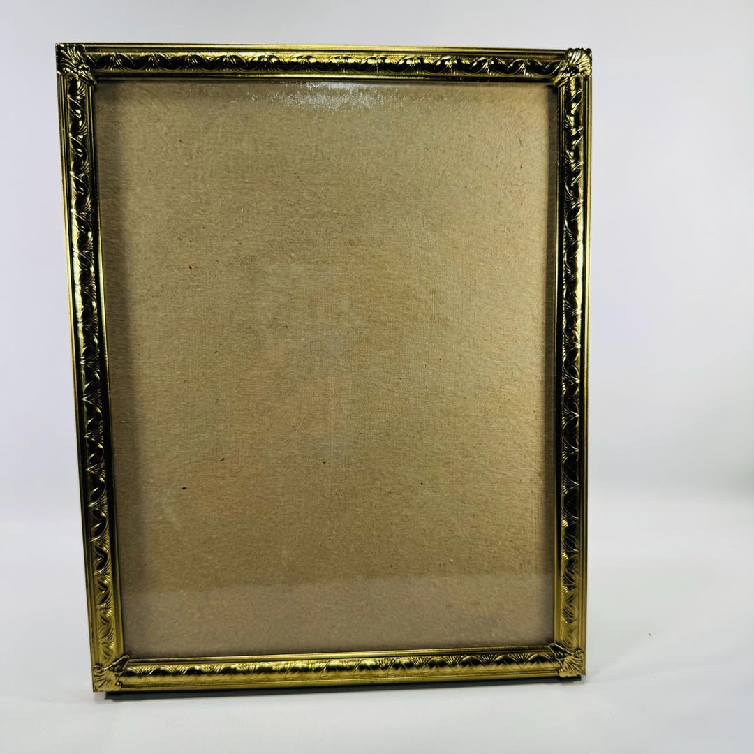 Vintage 1960s 8x10 Ornate Gold Tone Metal Photo Frame W/ Glass ...