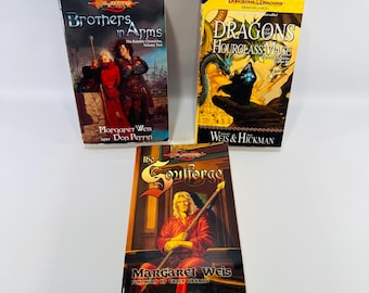 Dragonlance Fantasy Book Bundle | Soulforge Brothers in Arms Hourglass Mage | Margaret Weis | Raistlin Set
