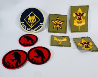 Vintage Boy Scout Patch Lot • BSA Uniform Patches • Pack Committee & Be Prepared • Mid-Century Scouting Memorabilia