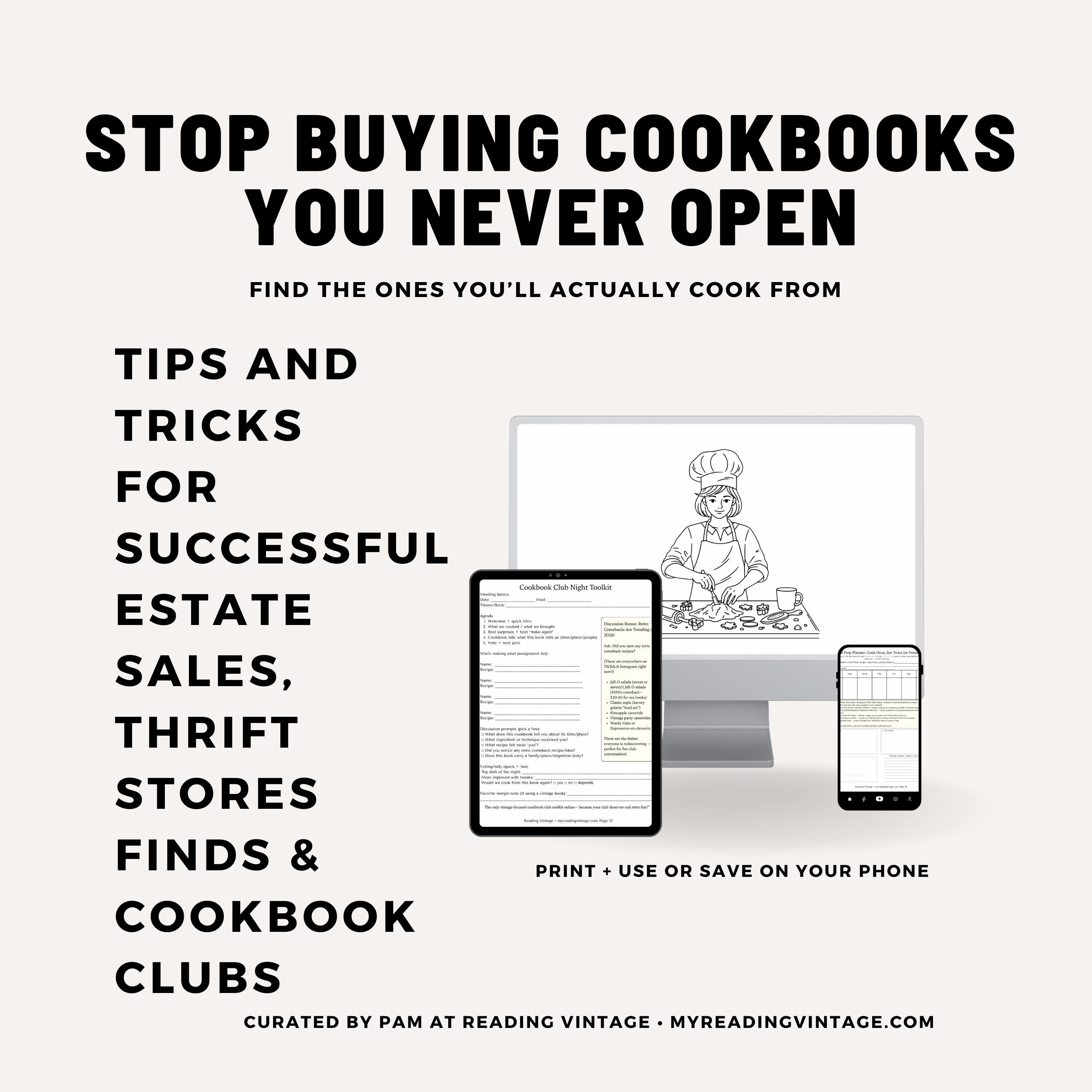 Vintage Cookbook Toolkit Printable PDF 2026 Estate Sale Checklist ...