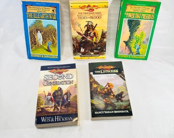 Dragonlance Thomas Covenant Paperback Bundle of 5 Donaldson Illearth War Power That Preserves Knaak Weis Hickman Berberick Fantasy