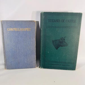 owphilosophy (1941) + Diseases of Cattle (1923) — Vintage Agriculture 2-Book Hardcover Set, Dairy & Veterinary Reference