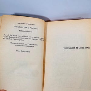 Copyright page of The Swords of Lankhmar, 1968 edition