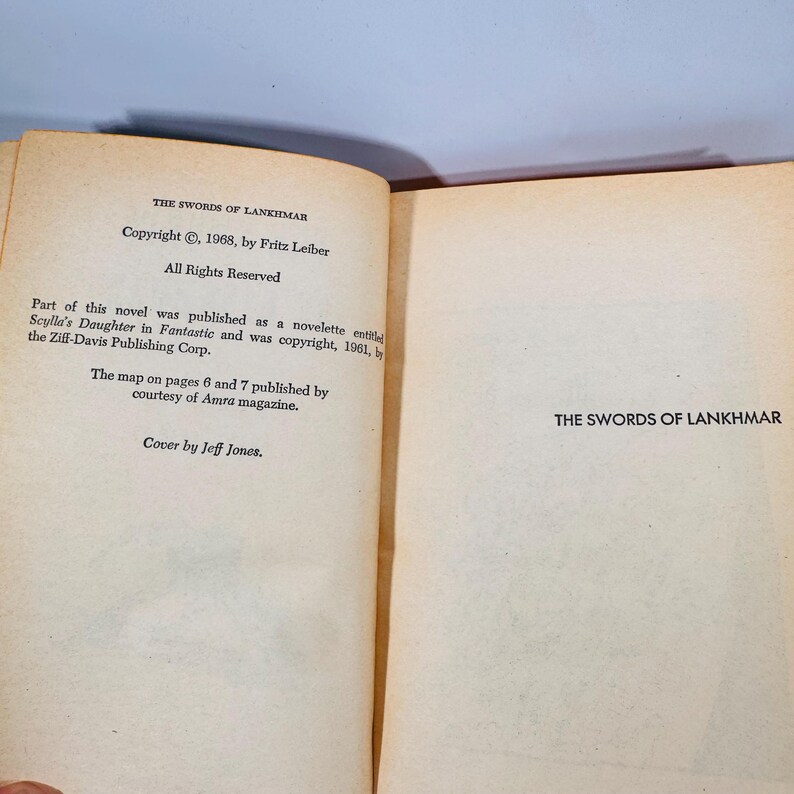 Copyright page of The Swords of Lankhmar, 1968 edition