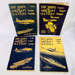 Vintage Naval History Books - Fahey&#39;s Ships and Aircraft of U.S. Fleet WWII Paperbacks 1944–1958