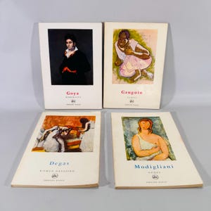 Vintage Art Book Set Goya Gauguin Degas Modigliani by Fernand Hazan | 1950s French Artist Series | Illustrated Softcover Lot of 4