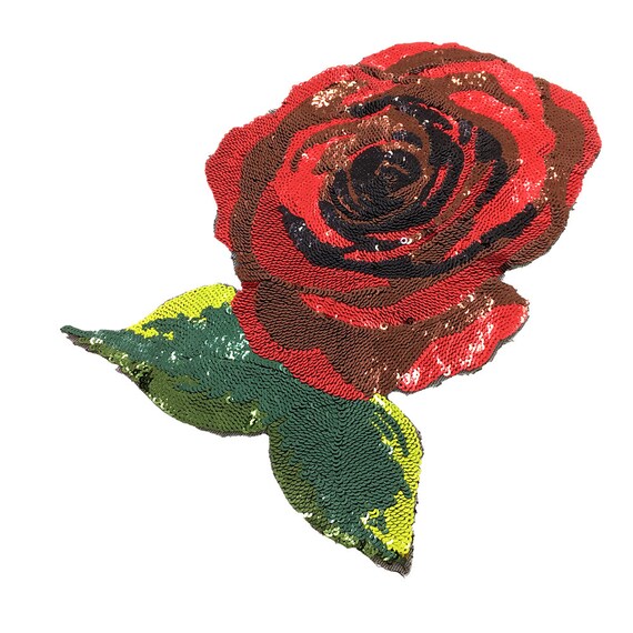 2pcs Coudre Sur Une Fleur De Rose Fleurs Patch Sequin Applique Perlées Patchs Pour Vêtements Sac Appliques Dessèche Tartan 21x16cm Ac1030