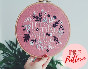 Mantra PDF Embroidery Pattern, Digital Pattern, Embroidery, DIY, Hand Embroidery, Digital PDF Download, Funny Embroidery, Hoop Art