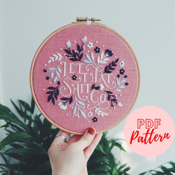 Mantra PDF Embroidery Pattern, Digital Pattern, Embroidery, DIY, Hand Embroidery, Digital PDF Download, Funny Embroidery, Hoop Art