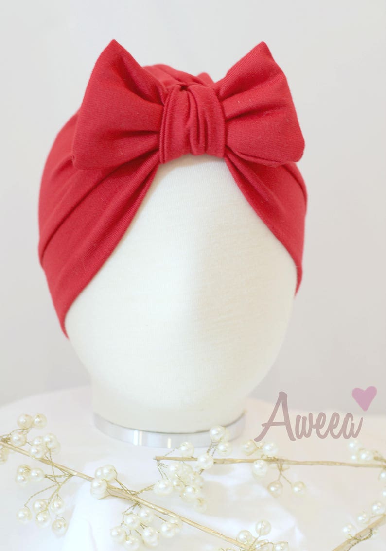 red baby turban
