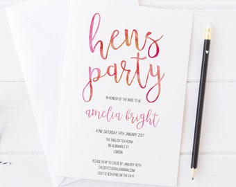 hens night invite etsy
