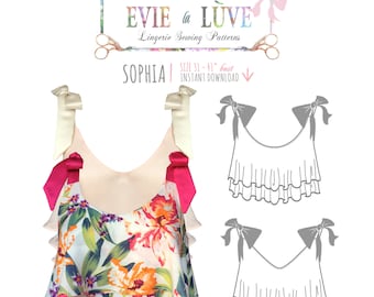 DIGITAL Sophia lingerie Sewing Pattern - PDF instant download E4001 from Evie la Luve