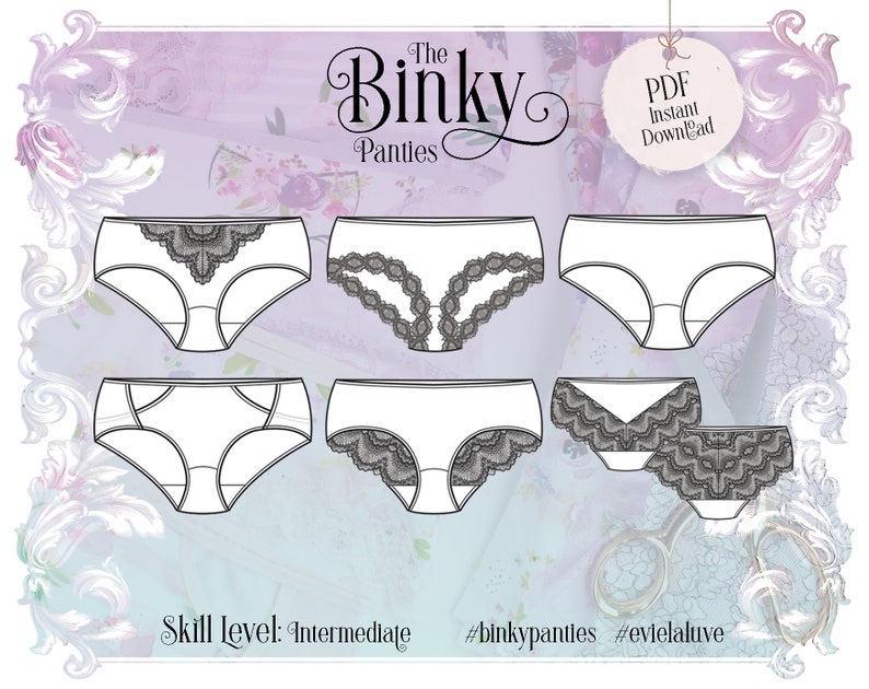 Binky Panties Lingerie Sewing Pattern PDF Instant Download Evie la Lùve image 1