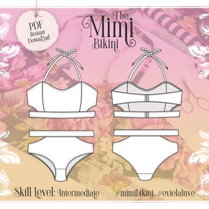 Mimi Bikini Swimwear Sewing pattern - PDF Instant Download - Evie la Luve