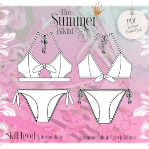 Summer Bikini Swimwear Sewing Pattern PDF Instant Download Evie la Lùve image 1