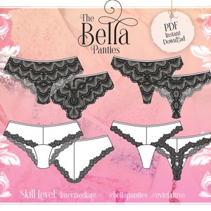 Bella Panties - PDF Instant download Lingerie Sewing Pattern - Evie la Lùve