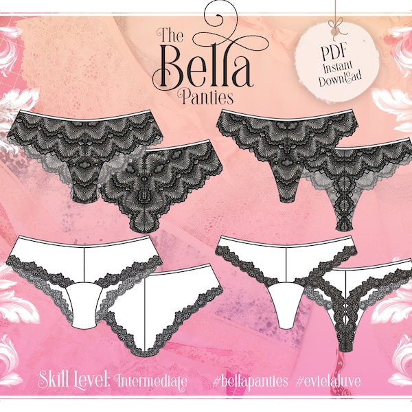 Bella Panties - PDF Instant download Lingerie Sewing Pattern - Evie la Lùve