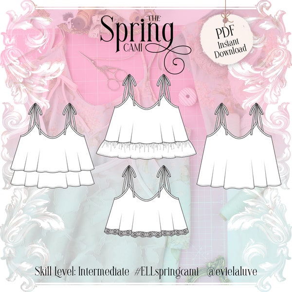 Spring Flared Cami Sewing Pattern PDF Instant Download - Evie La Lùve