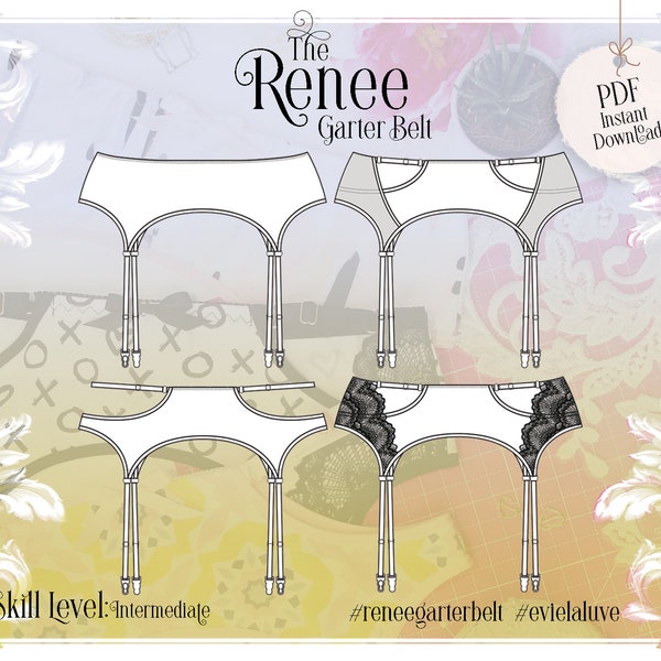 Renee Garter Belt Sewing pattern - PDF Instant Download - Evie la Luve