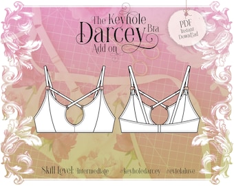 Keyhole ADD ON for The Darcey Bra - pdf Instant Download Sewing Pattern - Evie la Lùve