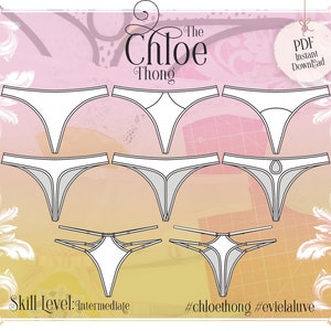 Chloe Thong Lingerie Sewing Pattern PDF Instant Download Evie La