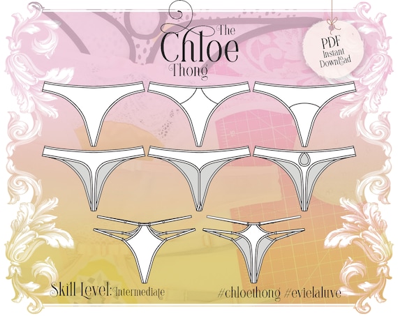 Chloe Thong Lingerie Sewing Pattern PDF Instant Download Evie La Luve 
